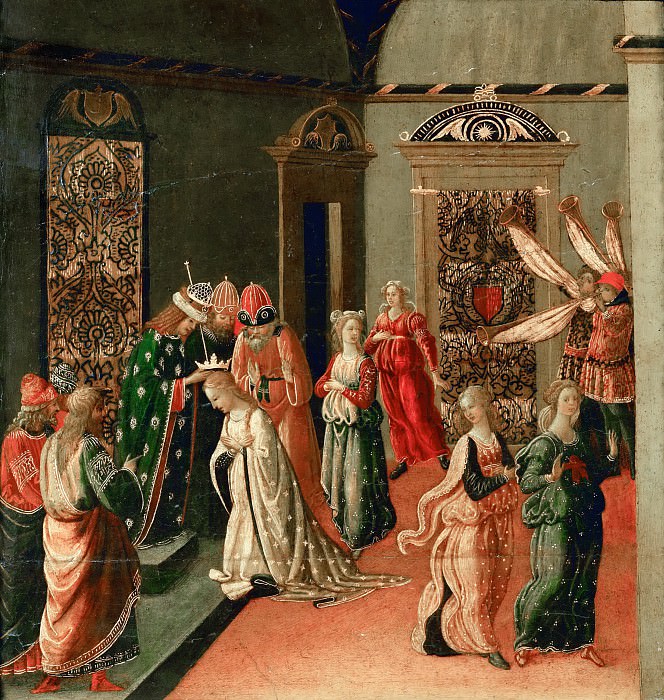 Jacopo del Sellaio -- The Coronation of Esther by Ahasuerus, Part 4 Louvre
