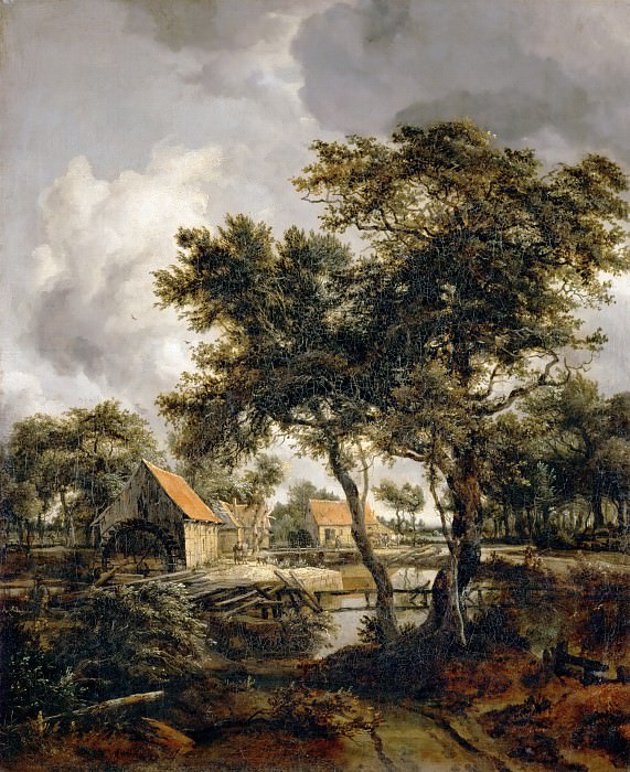 Meindert Hobbema -- The Watermill, Part 4 Louvre