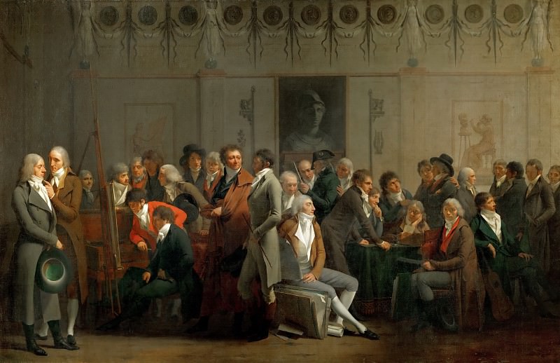 Louis Léopold Boilly -- Assembly of Artists in the Studio of Isabey, Part 4 Louvre