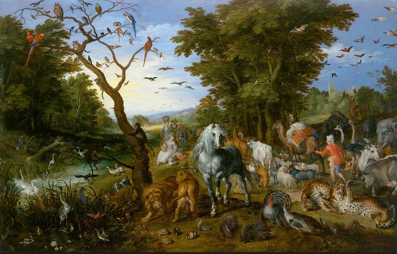 Брейгель Ян I – Ной собирает животных для ковчега 1613, Музей Гетти