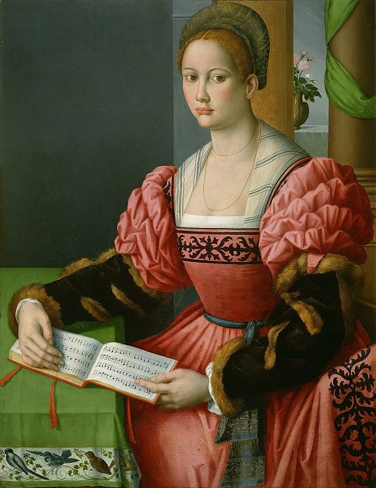 Баккьякка – Женщина с нотной тетрадью 1540-45, Музей Гетти