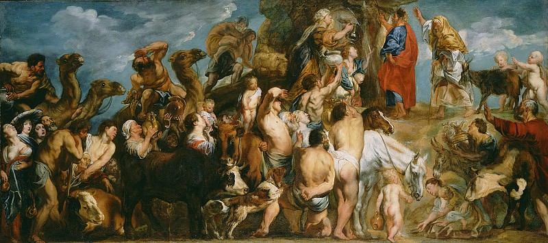 Йорданс Якоб – Моисей высекает воду из скалы 1645-50, Музей Гетти