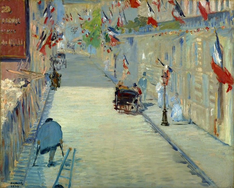 Мане Эдуард – Улица Монье с флагами 1878, Музей Гетти