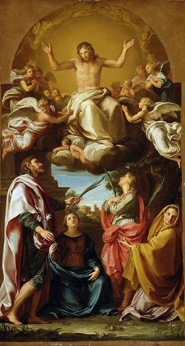Батони Помпео Джироламо – Христос в славе с четырьмя святыми 1736-38, Музей Гетти