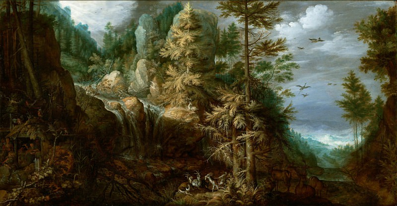 Саверей Рулант Якобс – Пейзаж с искушением св Антония 1617, Музей Гетти