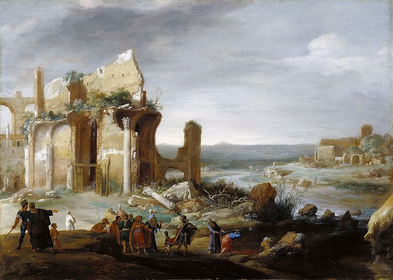 Бренберг Бартоломеус – Моисей и Аарон превращают египетскую реку в кровь 1631, Музей Гетти