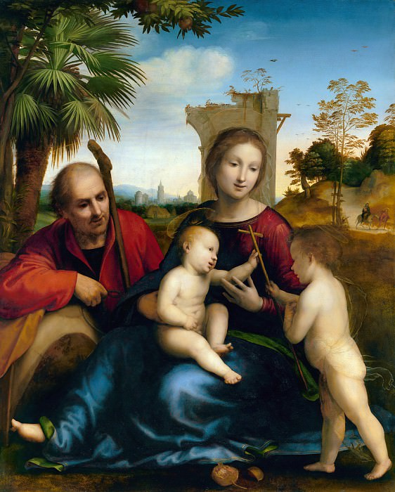Bartolomeo Fra – Rest on the Flight into Egypt with John the Baptist c.1509, J. Paul Getty Museum