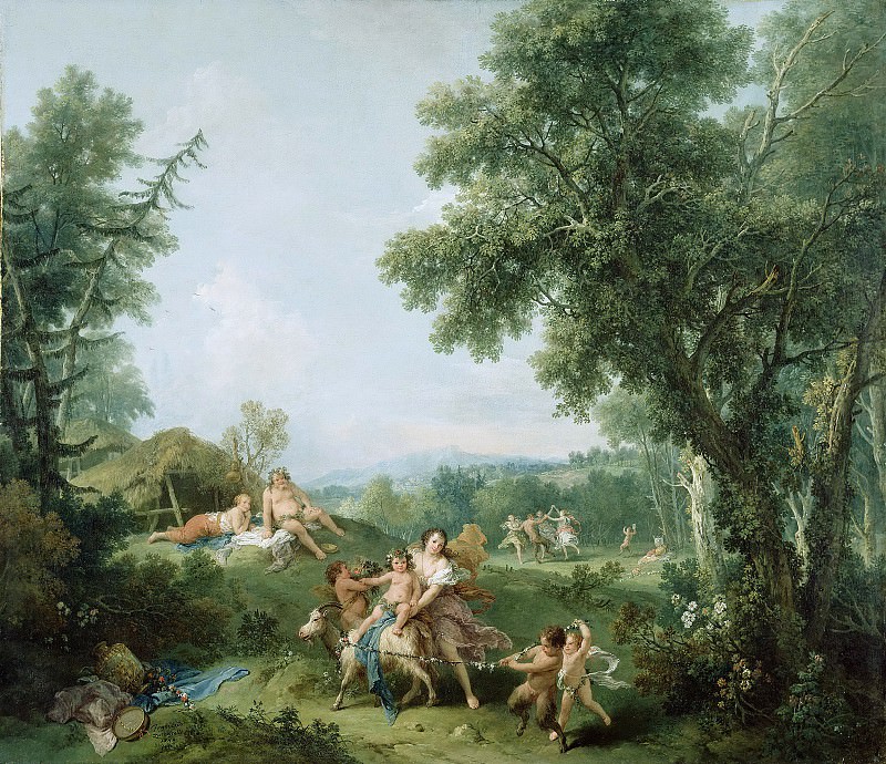 Дзуккарелли Франческо – Пейзаж с обучением Вакха 1744, Музей Гетти