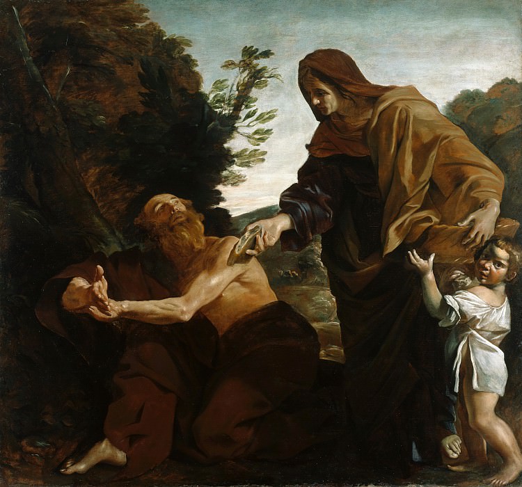 Ланфранко – Илия получает хлеб от вдовы из Сарепты 1621-24, Музей Гетти