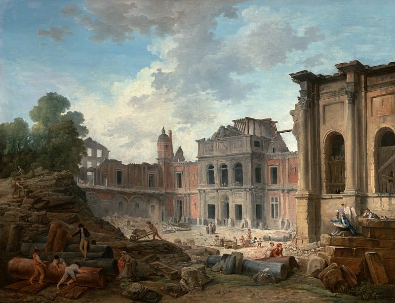 Robert Hubert – Demolition of the Château Meudon 1806, J. Paul Getty Museum