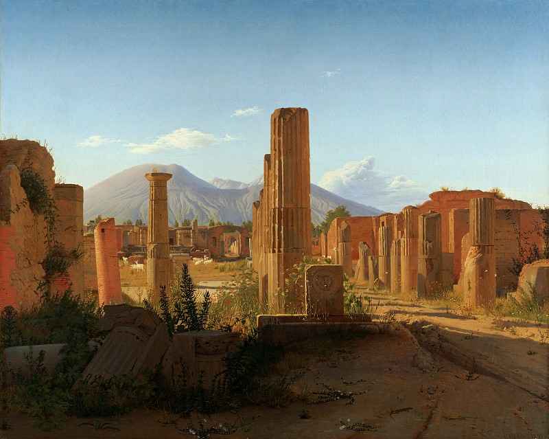 Кёбке Кристен – Форум в Помпеях на фоне Везувия 1841, Музей Гетти