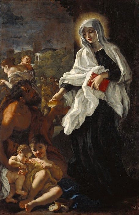 Бачиччо – Св Франческа Римская, творящая милостыню ок1675, Музей Гетти