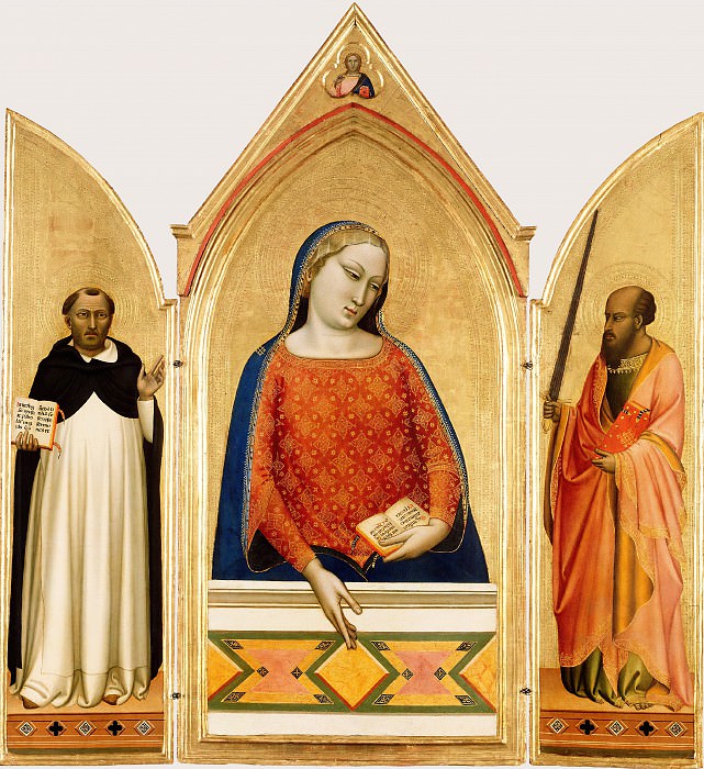 Daddy Bernardo – Triptych Madonna with St. Thomas Aquinas and Paul c1330, J. Paul Getty Museum