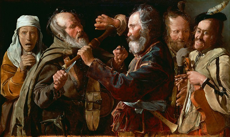 Жорж де Ла Тур – Драка Музыкантов, 1625-1630, Музей Гетти