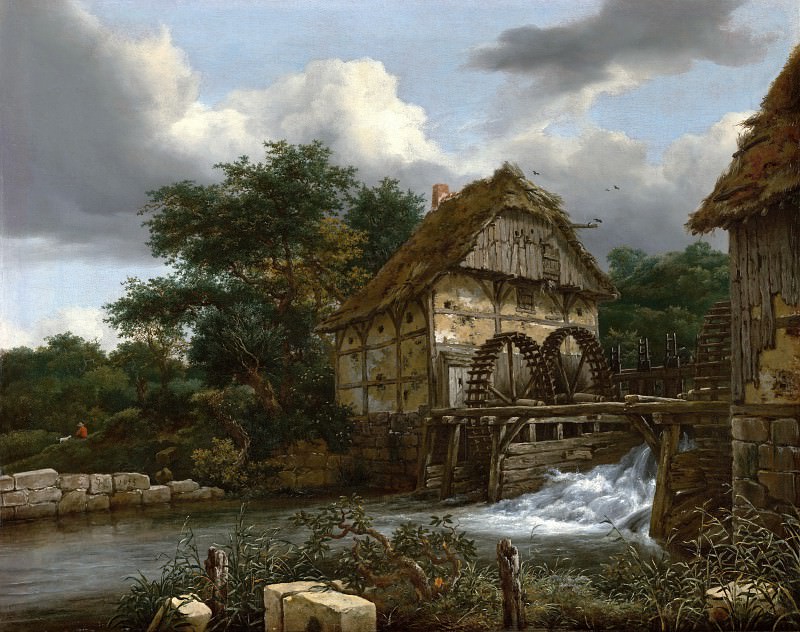 Рейсдаль Якоб Исакс ван – Водяная мельница 1653, Музей Гетти