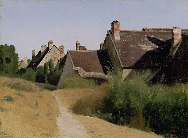 Corot Jean-Baptiste-Camille – Houses near Orleans c.1830, J. Paul Getty Museum