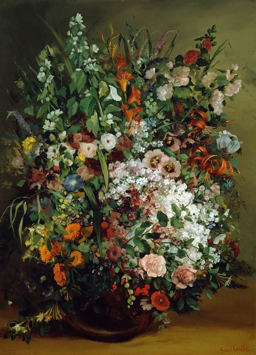 Courbet Gustave – Bouquet of flowers in a vase 1862, J. Paul Getty Museum