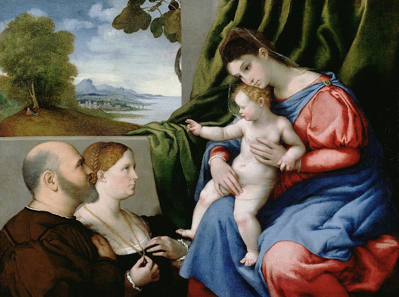 Лотто Лоренцо – Мадонна с младенцем и донаторами 1525-30, Музей Гетти
