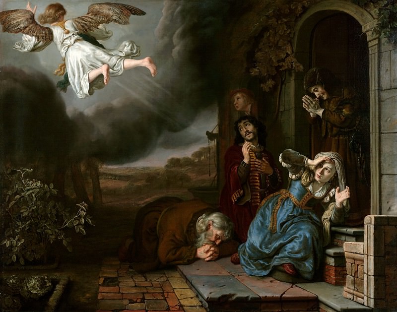 Викторс Ян – Ангел покидает Товию с семьей 1649, Музей Гетти