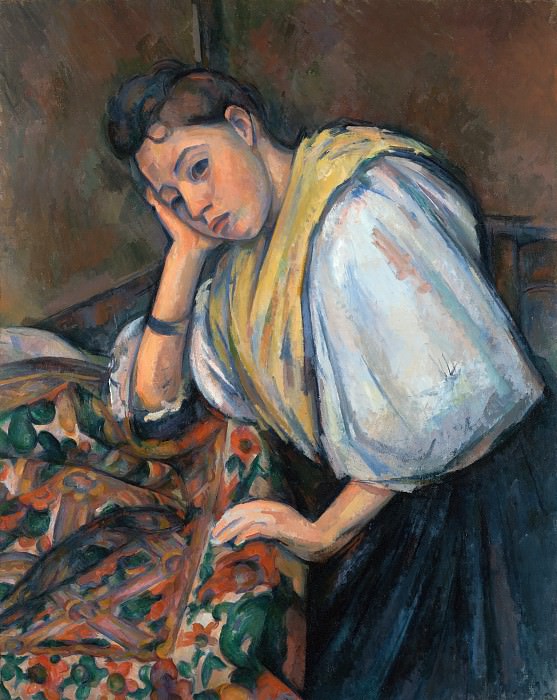 Сезанн Поль – Итальянка у стола 1895-00, Музей Гетти