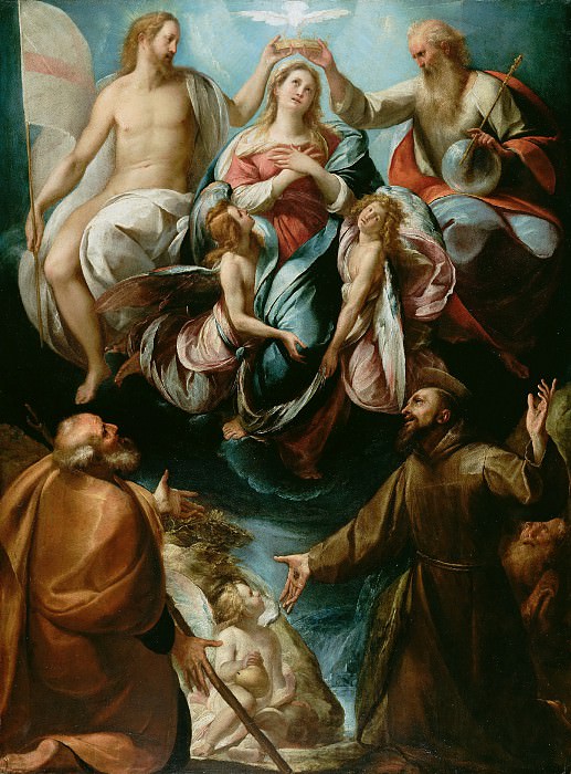 Прокаччини Джулио Чезаре – Коронование Марии со свв Иосифом и Франциском Ассизским 1604-07, Музей Гетти
