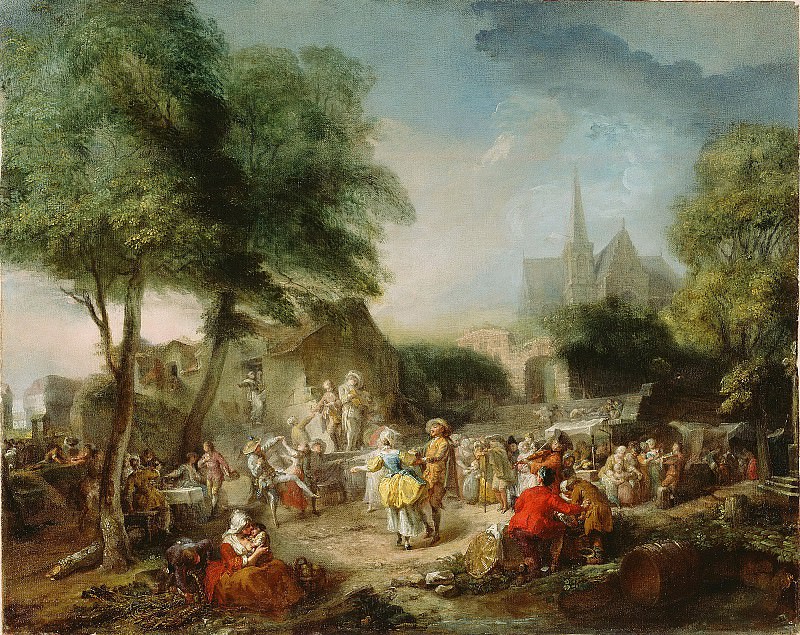 Сент-Обен Габриэль де – Сельский танец 1760-62, Музей Гетти