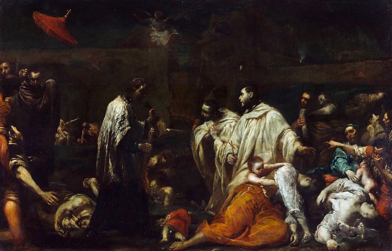 Креспи Джузеппе Мария – Св Бернардо Толомеи в Сиене во время чумы ок1735, Музей Гетти