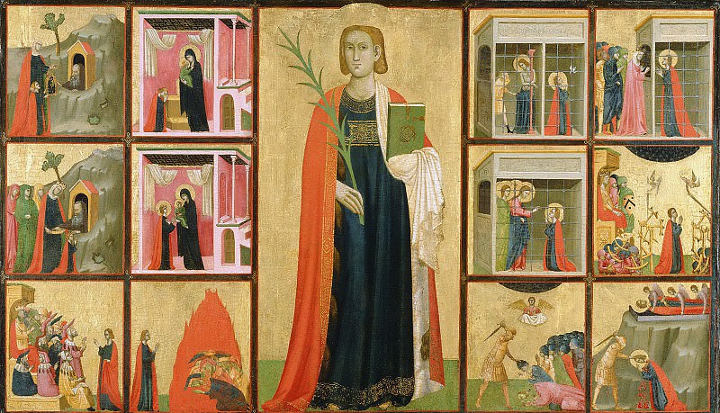 Донато дАреццо – Св Екатерина Александрийская со сценами из ее жизни ок1330, J. Paul Getty Museum
