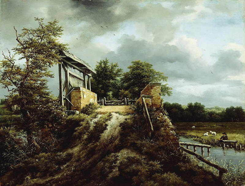 Рейсдаль Якоб Исакс ван – Мост со шлюзом 1648-49, Музей Гетти