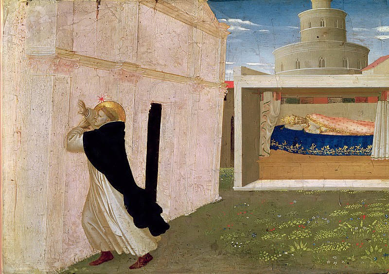 Анджелико, Фра -- Алтарь Коронования Марии, фрагмент пределлы – Сон папы Иннокентия III, часть 6 Лувр