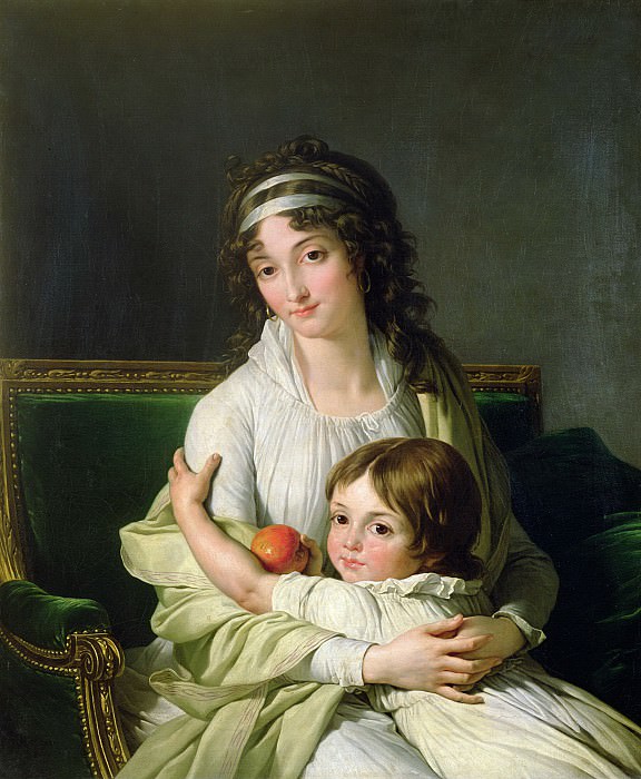 Венсан, Франсуа-Андре -- Портрет мадам Жанны-Жюстины Бойе-Фонфред с сыном Анри, Part 6 Louvre