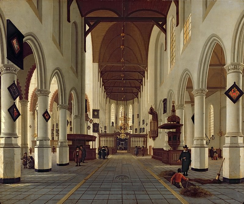 Влит, Хендрик Корнелис ван -- Интерьер старой церкви в в Делфте, часть 6 Лувр