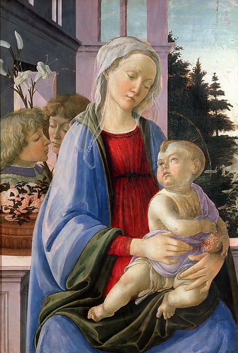 Липпи, Филиппино -- Мадонна с Младенцем и ангелами , Part 6 Louvre