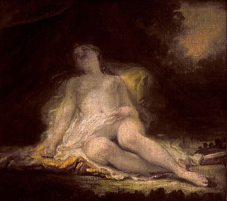 Фрагонар, Жан-Оноре , приписывается -- Спящая вакханка, часть 6 Лувр