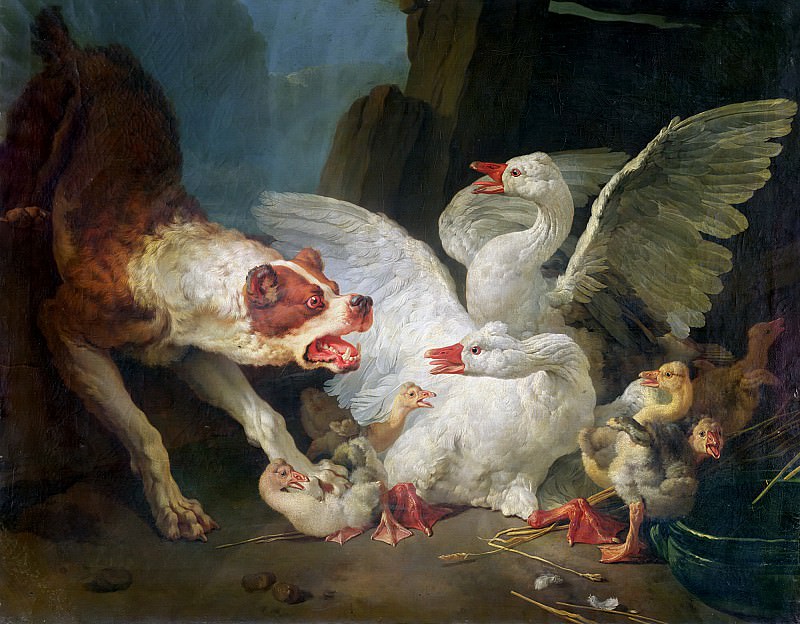 Юэ, Жан Батист -- Нападение собаки на гусей, часть 6 Лувр