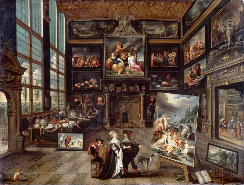 Cornelis de Baellieur -- Interior of a Collector’s Cabinet , Part 6 Louvre