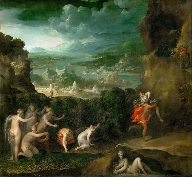 Abate, Nicolo del’ -- The rape of Proserpina . Hades carries off Persephone, daughter of Zeus and Demeter. Canvas, 196 x 215 cm R.F. 3772, Part 6 Louvre