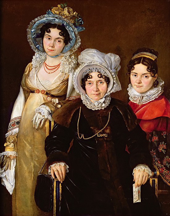 Французская школа -- Портрет мадам Тангри с дочерьми, Part 6 Louvre