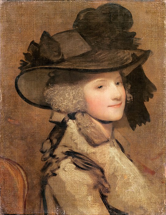 Рейнольдс, сэр Джошуа -- Портрет женщины в черной шляпе, часть 6 Лувр