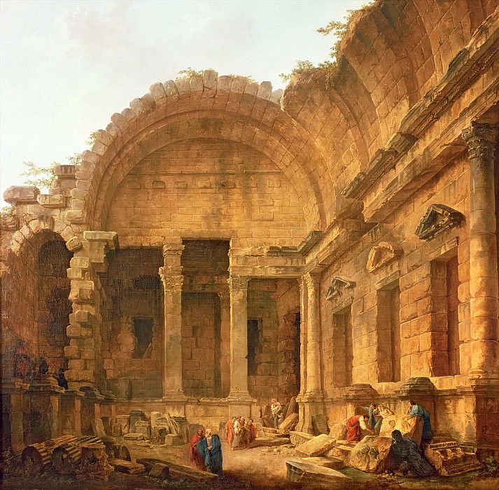 Робер, Юбер -- Интерьер храма Дианы в Ниме, часть 6 Лувр