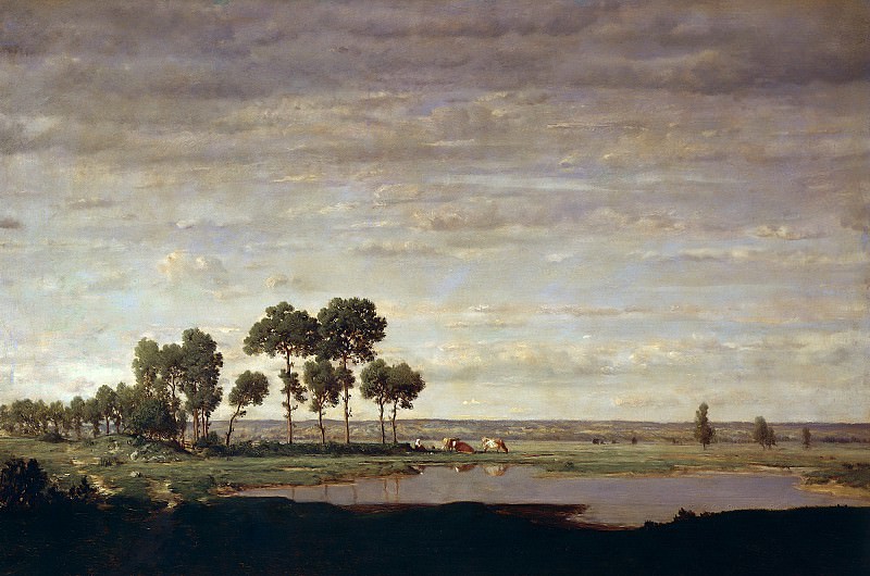 Руссо, Пьер-Этьен-Теодор -- Весна, пруд, Part 6 Louvre