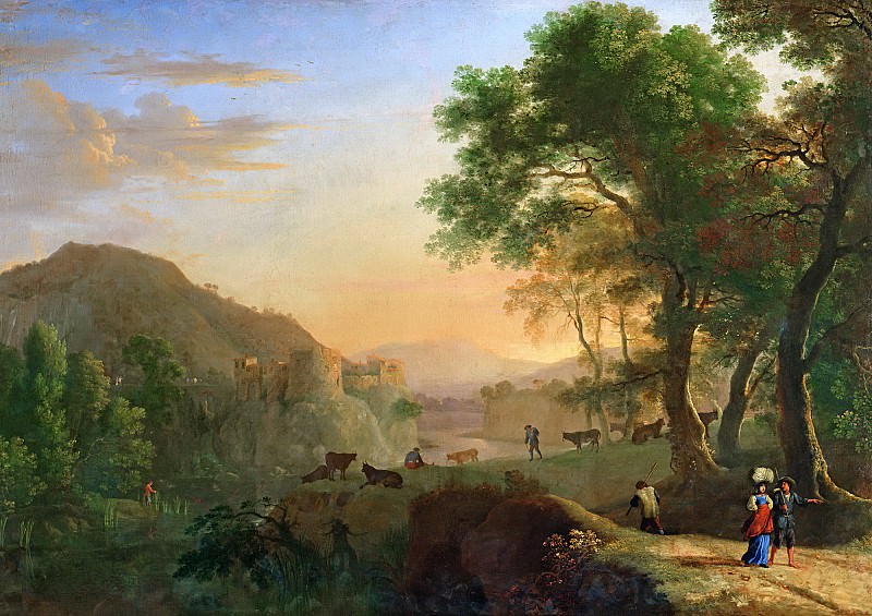 Сваневельт, Херман ван -- Итальянский пейзаж на закате, часть 6 Лувр