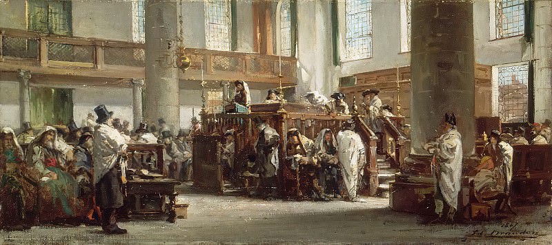 Брандон, Жак-Эмиль-Эдуар -- Проповедь талмудиста Давида де Якоба Лопес Кардосо в португальской синагоге в Амстердаме, часть 6 Лувр