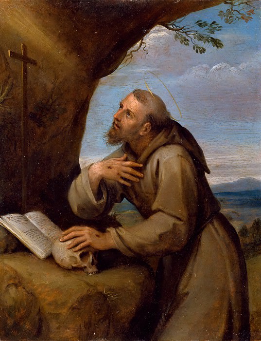 Francesco Albani -- Saint Francis of Assisi Praying before a Crucifix, Part 6 Louvre
