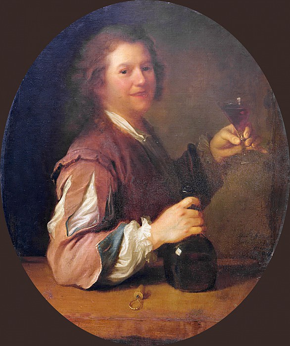 Гриму, Алексис -- Автопортрет с бокалом вина, часть 6 Лувр
