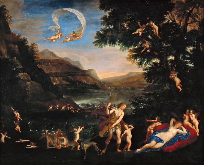 Francesco Albani -- Venus and Adonis Led by Cupids, Part 6 Louvre