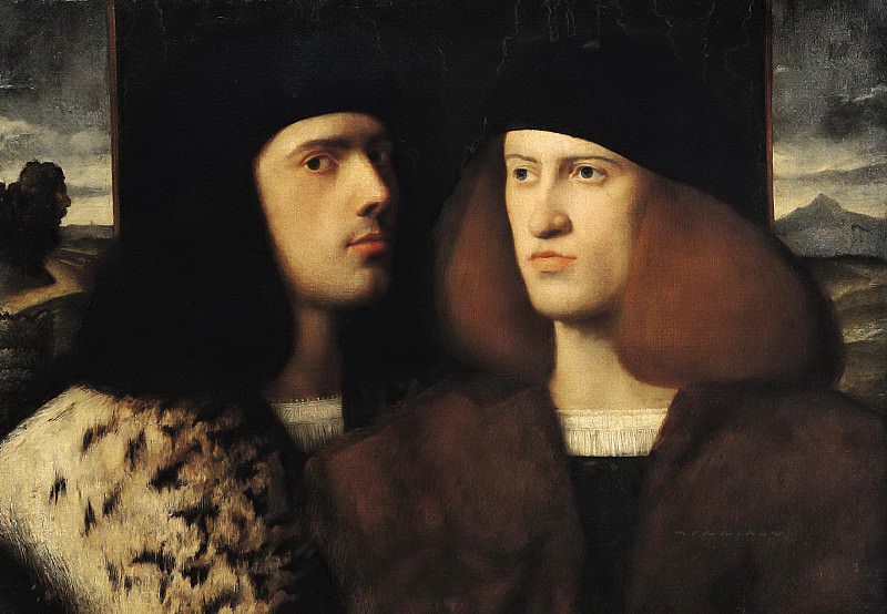 Итальянская школа -- Двойной портрет молодых людей, часть 6 Лувр