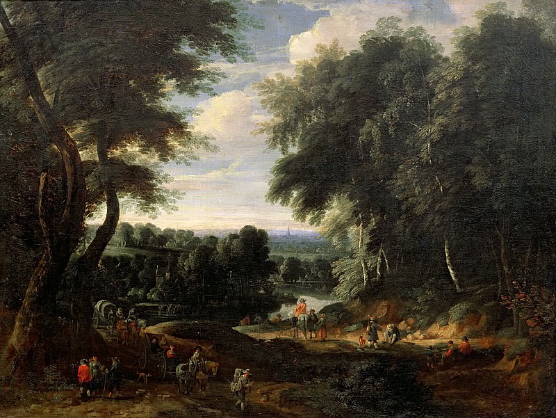 Артуа, Жак -- Пейзаж с лесной дорогой в Одергем близ Брюсселя, Part 6 Louvre