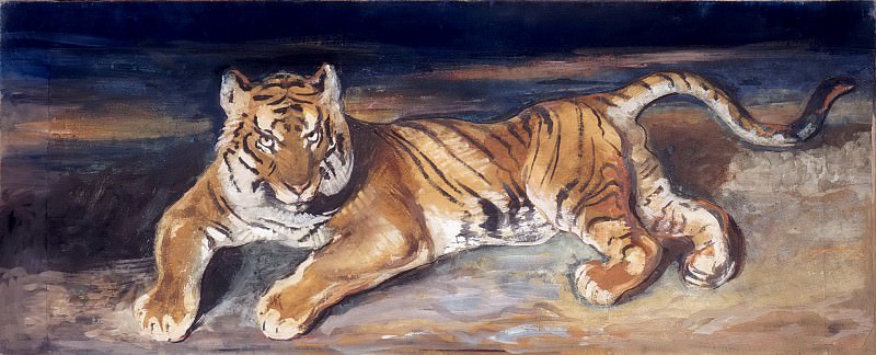 Бари, Антуан-Луи -- Отдыхающий тигр, часть 6 Лувр