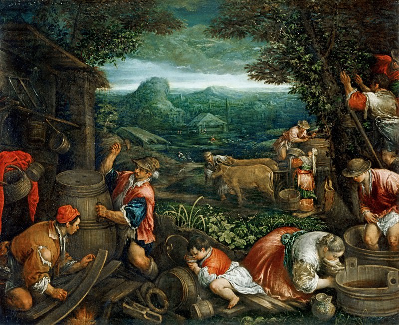 Jacopo Bassano il Vecchio -- Autumn , Part 6 Louvre